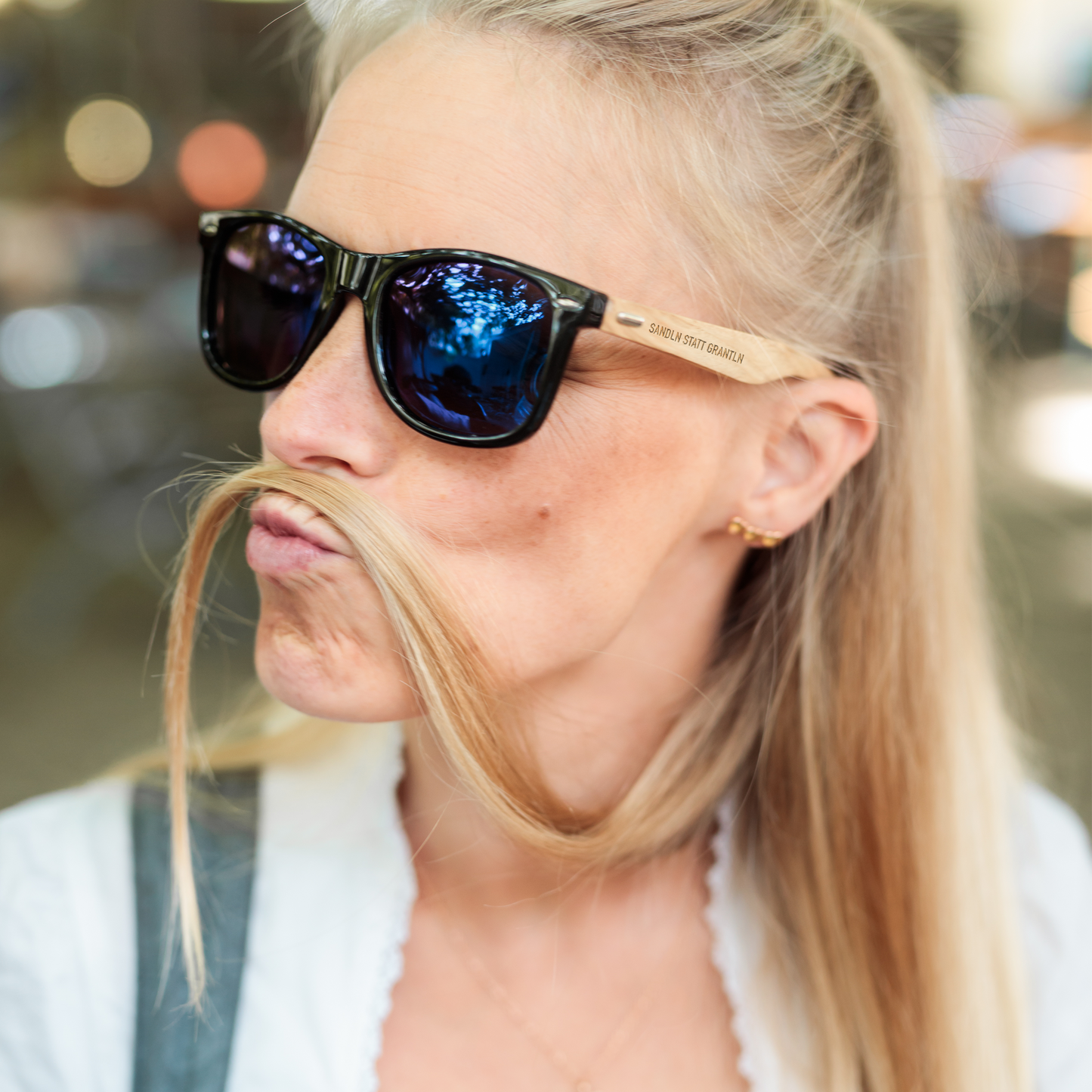 "Sandln statt grantln" Sonnenbrille